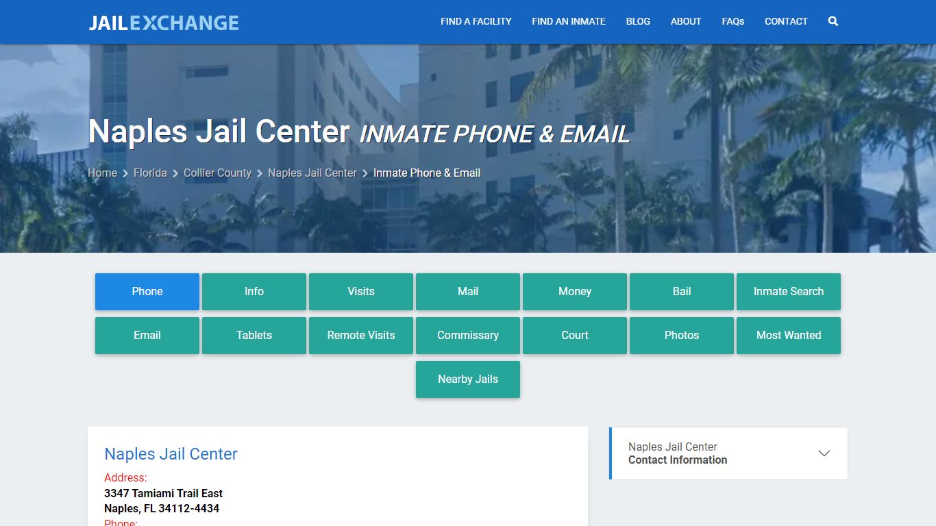 Inmate Phone - Naples Jail Center, FL - Jail Exchange