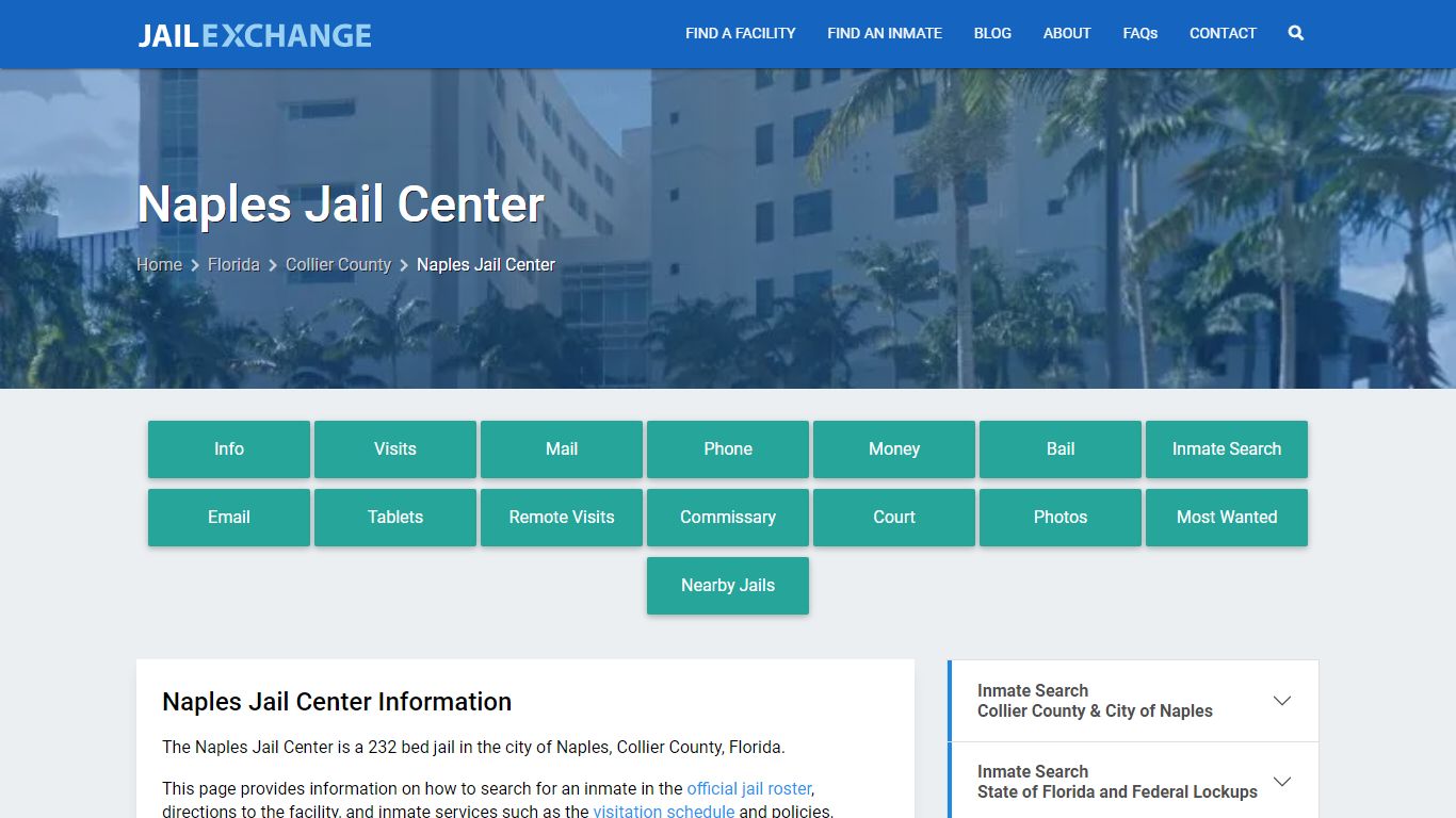 Naples Jail Center, FL Inmate Search, Information